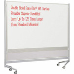 MooreCo Mobile Dry-erase Double-sided Partition - 76" (6.3 ft) Width x 74" (6.2 ft) Height - Rectangle - Assembly Required Product Image 
