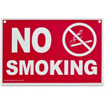 Advantus Corp. No Smoking Wall Sign, Punched for Hanging, 12"x8", White/Red (AVT83639) Product Image 
