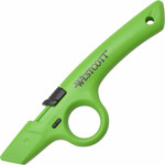 Westcott Non-Replaceable Finger Loop Safety Cutter - Ceramic Blade - Retractable, Lock Off Switch, Durable - Acrylonitrile Butadiene Styrene (ABS) - Green Product Image 
