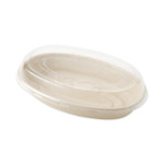 World Centric PLA Lids for Fiber Burrito Bowls, 9.7" Diameter, Clear, Plastic, 300/Carton Product Image 