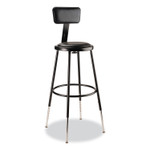 National Public Seating 6400 Series Heavy-Duty Padded Stools - Black Seat Color - Vinyl, Medium Density Fiber (MDF) Seat Material - Black Frame Color - Steel Frame Material - NPS6424HB10 Product Image 