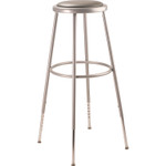 National Public Seating 6400 Series Heavy-Duty Padded Stools - Gray Seat Color - Vinyl, Medium Density Fiber (MDF), Plush Seat Material - Gray Frame Color - Steel Frame Material - NPS6430H Product Image 