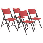 National Public Seating 600 Series Folding Chairs - Powder Coated, Black Frame Color - Steel Frame Material - Four-legged Base - NPS640 Product Image 