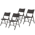 National Public Seating 600 Series Folding Chairs - Black Seat Color - Plastic Seat Material - Black Back Color - Plastic Back Material - NPS610 Product Image 