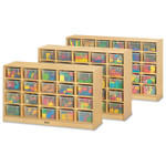 Jonti-Craft Rainbow Accents 25 Cubbie Mobile Storage - 35.50" Height x 48" Width x 15" Depth - Durable, Laminated - JNT0425JC Product Image 