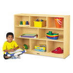 Jonti-Craft Super-Sized Kydz Mobile Storage Unit - 48" Width x 15" Depth x 35.5" Height - Kick Plate, Stain Resistant, Non-yellowing, Sturdy, Casters - Wood Grain - JNT2691JC Product Image 