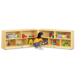 Jonti-Craft Rainbow Accents Toddler Fold-n-Lock Mobile Storage - 24.50" Height x 96" Width x 15" Depth - Foldable, Lockable, Laminated, Durable, Rounded Corner - Baltic - JNT0326JC Product Image 