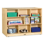 Jonti-Craft Rainbow Accents Super-size Double-sided Storage Shelf - 35.50" Height x 48" Width x 28.50" Depth - Durable, Yellowing Resistant, Rounded Corner - UV Acrylic - Baltic - JNT3291JC Product Image 