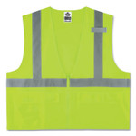 Ergodyne 8225Z Type R Class 2 Standard Solid Vest - 2-Xtra Large/3-Xtra Large - Zipper Closure - Fabric, Polyester - EGO21167 Product Image 