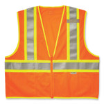 Ergodyne 8230Z Type R Class 2 Two-Tone Vest - 2-Xtra Large/3-Xtra Large - Zipper Closure - Mesh Fabric, Polyester Mesh - Orange - EGO21317 Product Image 