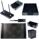 Dacasso Bonded Leather Desk Set - Leather, Velveteen - DACD1408 Product Image 