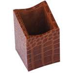 Protacini Cognac Brown Italian Patent Leather 3-Piece Desk Set - Leather, Velveteen - DACD6137 Product Image 
