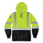 ergodyne GloWear 8373 Hi-Vis Class 3 Hooded Sweatshirt with Black Bottom, Polar Fleece, Lime, 5X-Large Product Image 