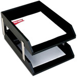 Dacasso Classic Leather Double Legal Trays - Desktop - DACA1023 Product Image 