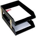 Dacasso Classic Leather Double Legal Trays - Desktop - DACA1021 Product Image 
