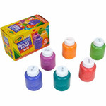 Crayola Washable Project Paint - 6 Color(s) - Yellow, Green, Yellow Orange, Red Orange, Fuchsia, Blue, Violet, Teal - Washable Product Image 