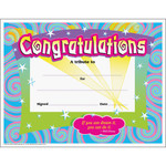 Trend Congratulations/Swirls Award Certificates - "Congratulations" - 8.5" Width x 11" Length Product Image 