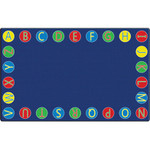Flagship Carpets Alphabet Circles Seating Rug - 12 ft Length x 90" Width x 0.50" Thickness - FCIFE40544A Product Image 