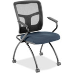 Lorell Mesh Back Nesting Training/Guest Chairs - Shire Chesapeake Seat Color - Fabric Seat Material - Powder Coated Frame Color - Metal Frame Material - LLR8437484 Product Image 