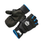 Ergodyne ProFlex 816 Thermal Flip-Top Gloves - 3" Thickness x 11.25" Glove Length - Thermal Protection - Small Size - Black - EGO17342 Product Image 