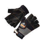 Ergodyne ProFlex 901 Half-Finger Leather Impact Gloves - 1" Thickness x 10.75" Glove Length - XXL Size - Half Finger - Black - EGO17786 Product Image 