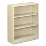 HON Metal Bookcase, Three-Shelf, 34.5w x 12.63d x 41h, Putty (HONS42ABCL) View Product Image