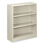 HON Metal Bookcase, Three-Shelf, 34.5w x 12.63d x 41h, Light Gray (HONS42ABCQ) View Product Image