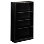 HON Metal Bookcase, Four-Shelf, 34.5w x 12.63d x 59h, Black (HONS60ABCP) View Product Image