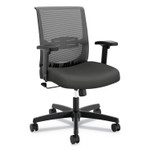 HON Convergence Mid-Back Task Chair, Swivel-Tilt, Supports Up to 275 lb, 16.5" to 21" Seat Height, Iron Ore Seat, Black Back/Base Product Image 