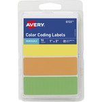 Avery Rectangular Removable Color Coding Labels on Small Sheets - 1" Height x 1" Width x 3" Length - (AVE06722) Product Image 