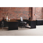 Lorell Walnut Laminate Commercial Steel Desk Series Pedestal Desk - 2-Drawer Product Image 