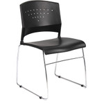 Boss Black Stack Chair With Chrome Frame 2 Pcs Pack Product Image 