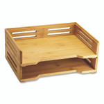 Officemate Bamboo Stackable Side Load Letter Tray, 2pk - 7.25" Height x 13.50" Width x 9.50" Depth - (OIC71004) Product Image 