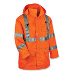 ergodyne GloWear 8365 Class 3 Hi-Vis Rain Jacket, Polyester, X-Large, Orange Product Image 
