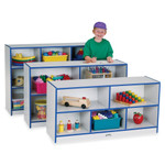 Jonti-Craft Rainbow Accents Super-size Mobile Storage - 35.50" Height x 48" Width x 15" Depth - Durable, Laminated - Blue - JNT2691JCWW003 Product Image 