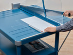 Dahle 580 Large-Format Premium Guillotine Trimmer - 30 Sheet Cutting Capacity - 32" Cutting Length - 49" Height x 37.8" Width x 34" Length - Self-sharpening, Sturdy, Adjustable Alignment Guide, Safety Guard, Metal Base - DAH580 Product Image 