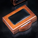 Dacasso Walnut & Leather Memo Holder - 7" Height x 5.8" Width x 1.8" Depth - DACA8409 Product Image 