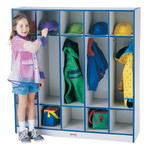 Jonti-Craft Rainbow Accents 5-section Coat Locker - 5 Compartment(s) - 50.50" Height x 48" Width x 15" Depth - Double Hook, Durable, Laminated, Rounded Corner - JNT2681JCWW005 Product Image 
