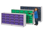 Jonti-Craft Rainbow Accents Cubbie Mobile Storage - 25 Compartment(s) - 35.50" Height x 60" Width x 15" Depth - Durable, Laminated - JNT4025JCWW005 Product Image 