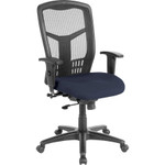 Lorell Executive Mesh High-back Swivel Chair - Periwinkle Blue Seat Color - Fabric Seat Material - LLR8620501 Product Image 