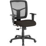 Lorell Managerial Mesh Mid-back Chair - Fuse Pepper Seat Color - Fabric Seat Material - Black Back Color - LLR8620904 Product Image 