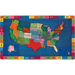 Flagship Carpets My America Doodle Map Rug - 99.96" Length x 72" Width - FCIFE26232A Product Image 