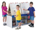 Jonti-Craft Rainbow Accents 4 Station Art Center - Freckled Gray, Black Stand - Floor Standing - JNT0294JCWW180 Product Image 