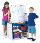 Jonti-Craft Rainbow Accents 2 Station Art Center - Freckled Gray, Black Stand - Floor Standing - JNT0289JCWW180 Product Image 