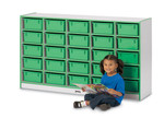 Jonti-Craft Rainbow Accents Mobile Tub Bin Storage - 25 Compartment(s) - 35.50" Height x 60" Width x 15" Depth - Durable, Laminated - JNT4026JCWW004 Product Image 