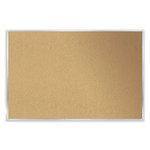 Ghent Natural Cork Bulletin Board with Aluminum Frame - 48" Board Height x 96" Board Width - Natural Cork, Fiberboard Surface - Self-healing, Laminated, Long Lasting, Rigid - GHEAK48 Product Image 