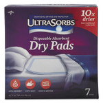 Medline Ultrasorbs Disposable Dry Pads, 23" x 35", White, 7/Box, 6/Carton (MIIDRY2336RETCT) View Product Image