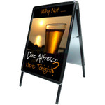 Seco Snap Frame A-board Sidewalk Sign - 28" Width x 22" Height - Rectangular Shape - Double Sided - SSC2228ABBLACK Product Image 