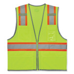 Ergodyne 8246Z 2-Tone High-Visibility Safety Vest - 5-Xtra Large - Zipper Closure - 6 Pocket(s) - Polyester Mesh - Lime - EGO24569 Product Image 