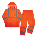 Ergodyne GloWear 8376K Hi-Vis Rain Suit Kits - XX-Large - Rain Protection - Snap/Zipper Closure - 3 Pocket(s) - EGO25336 Product Image 